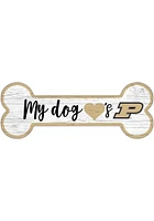 Purdue Boilermakers Dog Bone 6x12 Sign - Black