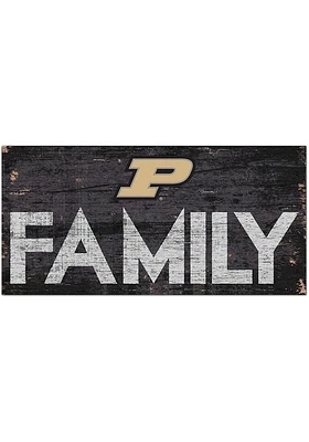 Purdue Boilermakers Family 6x12 Sign - Black