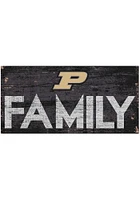 Purdue Boilermakers Family 6x12 Sign - Black