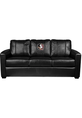 Florida State Seminoles Faux Leather Sofa - Black