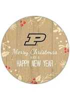 Purdue Boilermakers Merry Christmas and New Year Circle Sign - Black
