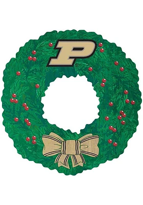 Purdue Boilermakers Team Wreath 16 Inch Sign - Black