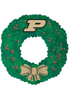 Purdue Boilermakers Team Wreath 16 Inch Sign - Black