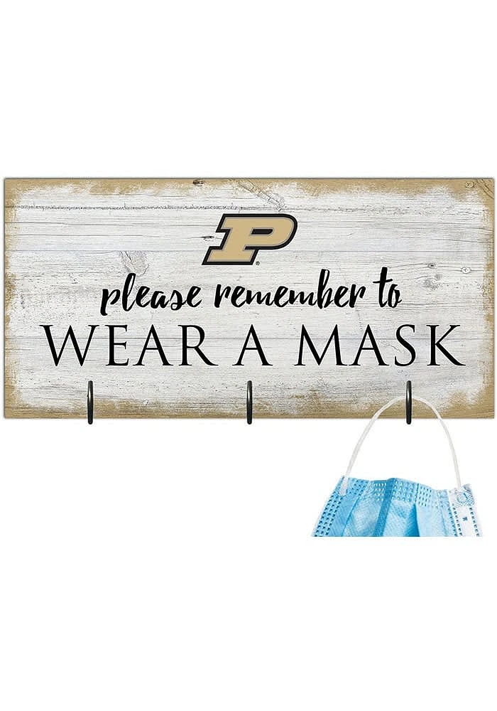 Purdue Boilermakers Please Wear Your Mask Sign - Black