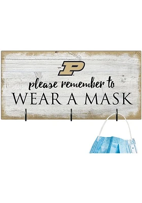 Purdue Boilermakers Please Wear Your Mask Sign - Black