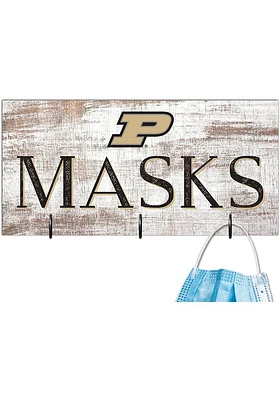 Purdue Boilermakers Mask Holder Sign - Black