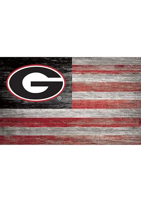 Georgia Bulldogs Distressed Flag 11x19 Sign - Black