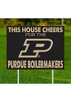 Purdue Boilermakers This House Cheers For Yard Sign - Black