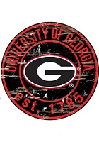 Georgia Bulldogs Established Date Circle 24 Inch Sign - Black