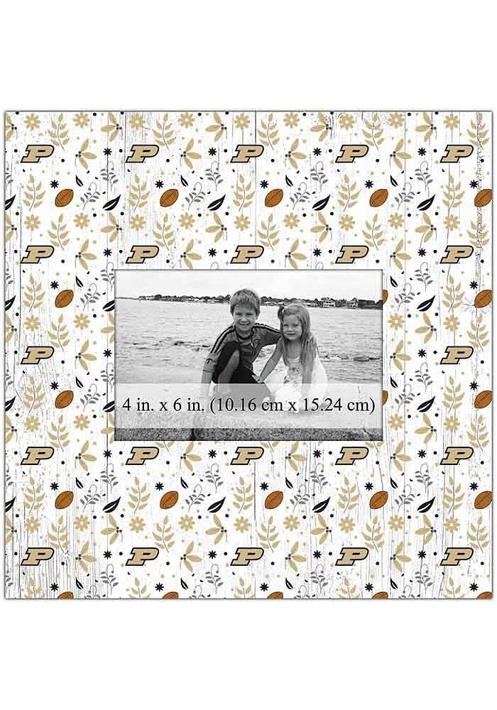 Purdue Boilermakers Floral Pattern Picture Frame - Black