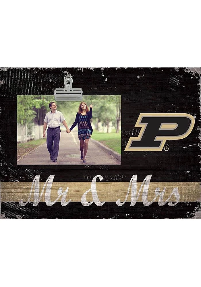 Purdue Boilermakers Mr and Mrs Clip Picture Frame - Black