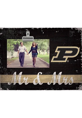 Purdue Boilermakers Mr and Mrs Clip Picture Frame - Black