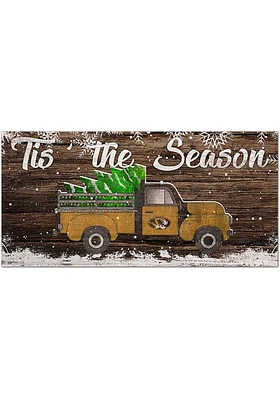 Missouri Tigers Tis the Season 6x12 Sign - Gold