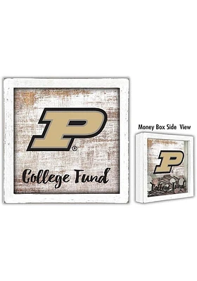 Purdue Boilermakers College Fund Box Sign - Black