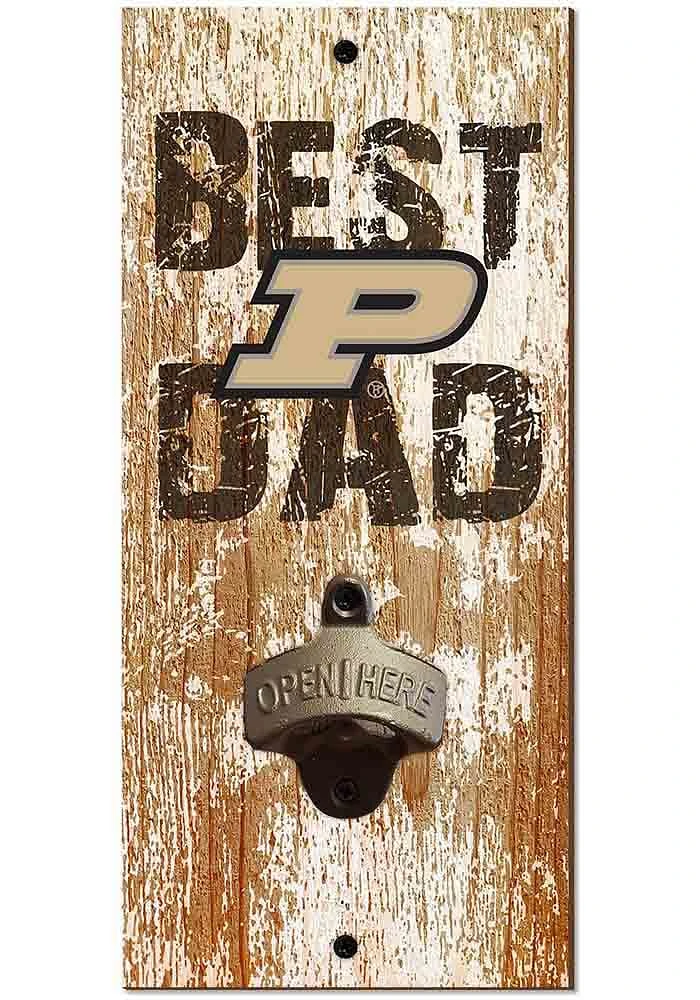 Purdue Boilermakers Best Dad Bottle Opener Sign - Black