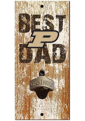 Purdue Boilermakers Best Dad Bottle Opener Sign - Black