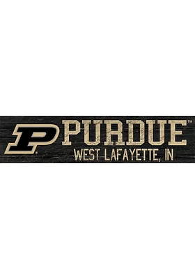 Purdue Boilermakers 6x24 Sign - Black