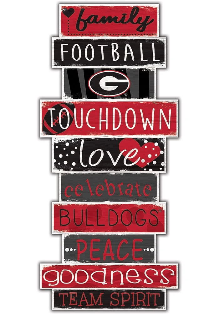 Georgia Bulldogs Celebrations Stack 24 Inch Sign - Red
