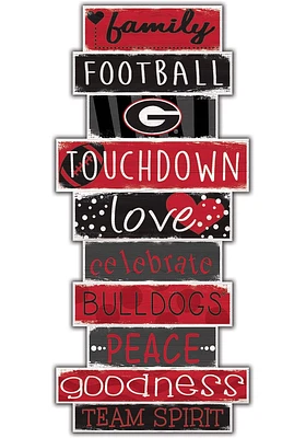 Georgia Bulldogs Celebrations Stack 24 Inch Sign - Red