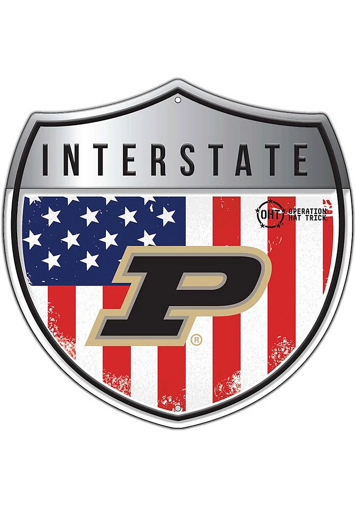 Purdue Boilermakers 24in Americana Interstate Sign - Black