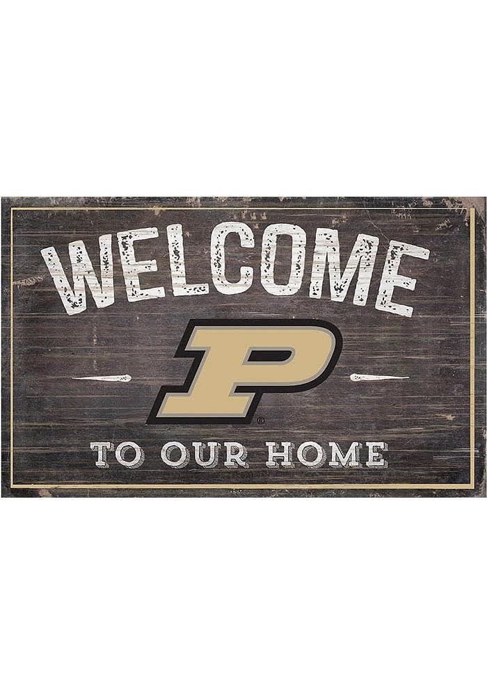 Purdue Boilermakers Welcome to our Home Sign - Black