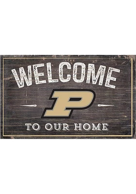 Purdue Boilermakers Welcome to our Home Sign - Black