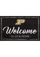 Purdue Boilermakers Team Welcome 11x19 Sign - Black