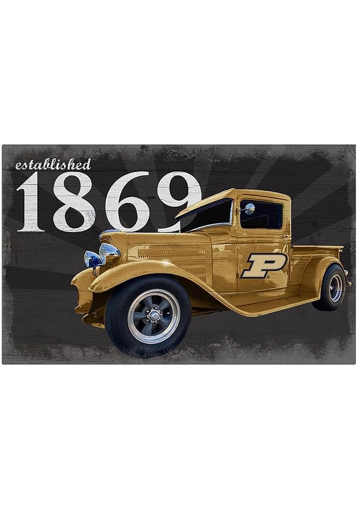 Purdue Boilermakers Established Truck Sign - Black
