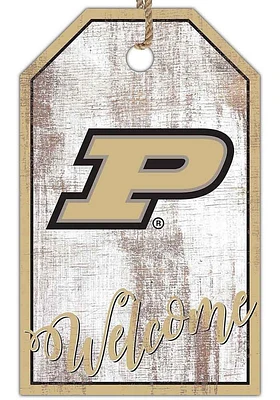 Purdue Boilermakers Welcome Team Tag Sign - Black