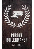 Purdue Boilermakers Laurel Wreath Sign - Black