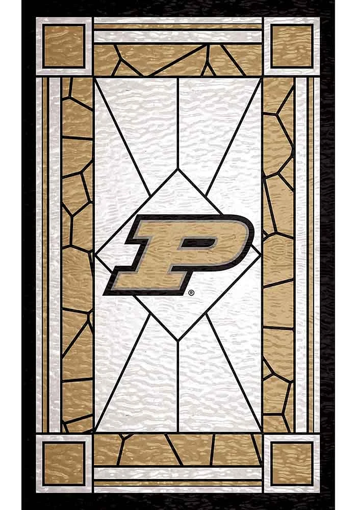 Purdue Boilermakers Stained Glass Sign - Black