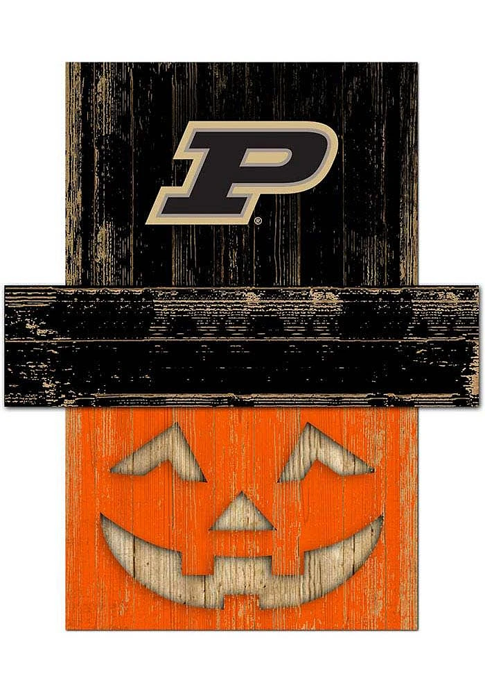 Purdue Boilermakers Pumpkin Head Sign - Black