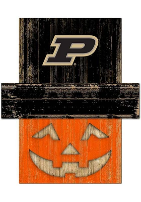Purdue Boilermakers Pumpkin Head Sign - Black