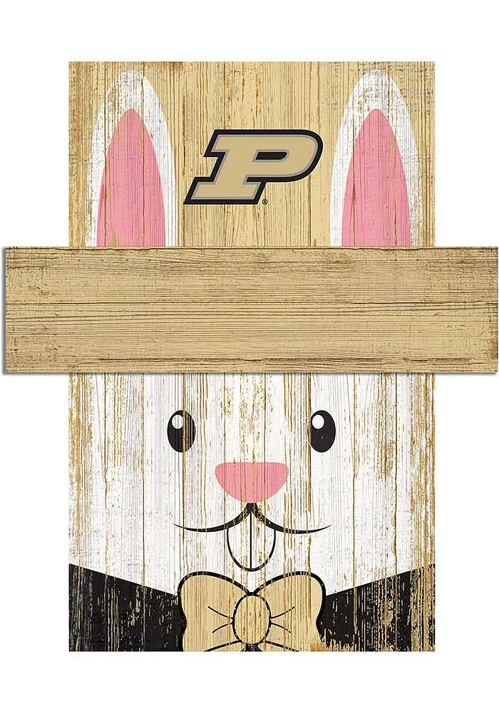 Purdue Boilermakers Easter Bunny Head Sign - Black