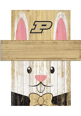 Purdue Boilermakers Easter Bunny Head Sign - Black