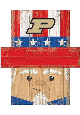 Purdue Boilermakers Patriotic Head Sign - Black