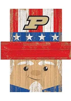 Purdue Boilermakers Patriotic Head Sign - Black