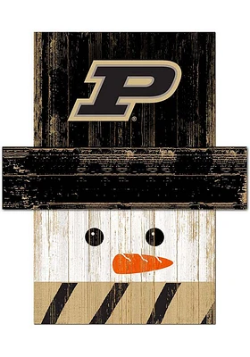 Purdue Boilermakers Snowman Head Sign - Black