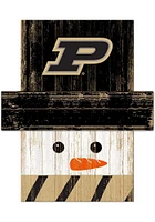 Purdue Boilermakers Snowman Head Sign - Black