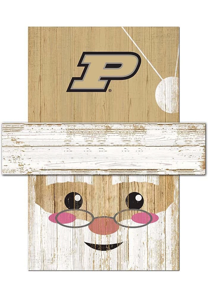 Purdue Boilermakers Santa Head Sign - Black