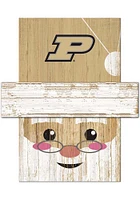 Purdue Boilermakers Santa Head Sign - Black