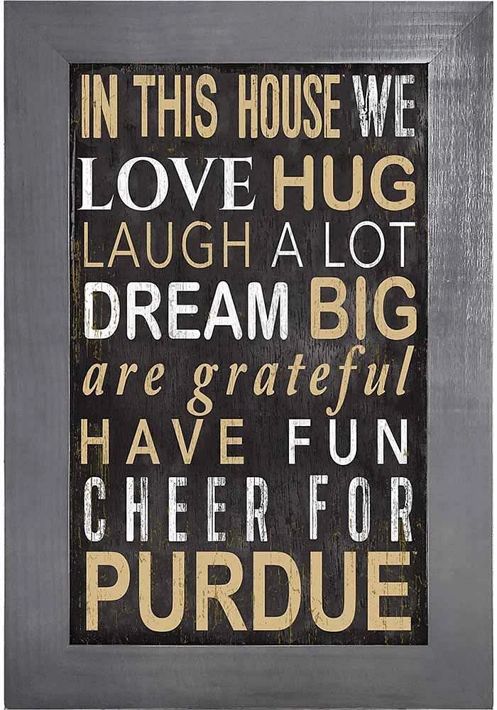 Purdue Boilermakers In This House Picture Frame - Black