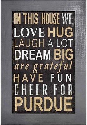 Purdue Boilermakers In This House Picture Frame - Black