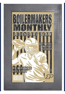 Purdue Boilermakers 11x19 Framed Monthly Sign - Black