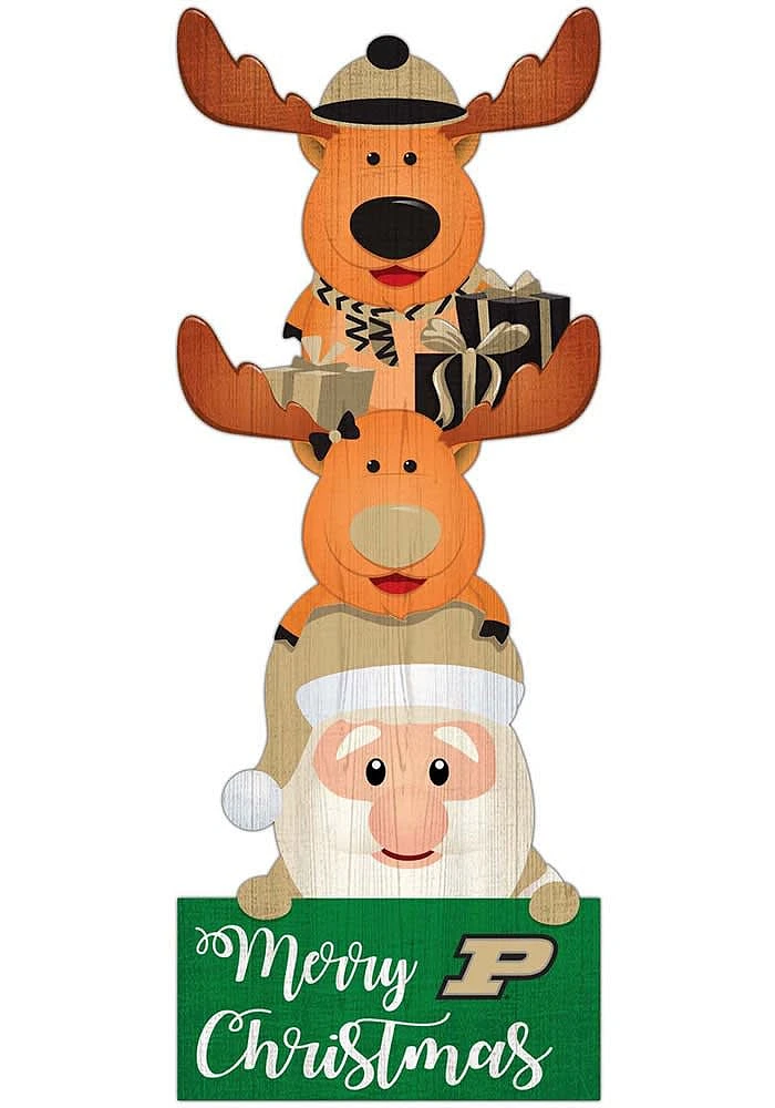 Purdue Boilermakers 31 Inch Santa Stack Leaner Sign - Black
