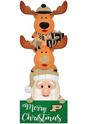 Purdue Boilermakers 31 Inch Santa Stack Leaner Sign - Black