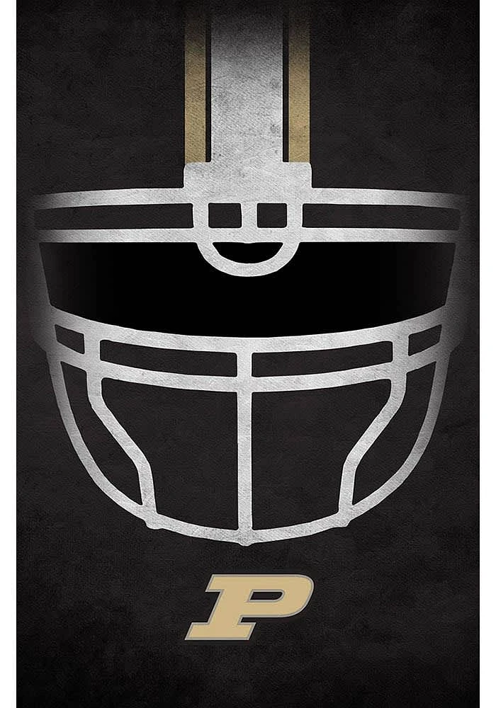 Purdue Boilermakers Ghost Helmet 17x26 Sign - Black