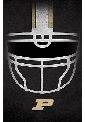 Purdue Boilermakers Ghost Helmet 17x26 Sign - Black