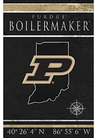 Purdue Boilermakers Coordinates 17x26 Sign - Black