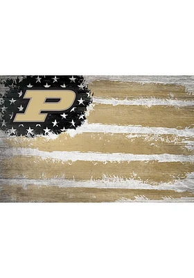 Purdue Boilermakers Flag 17x26 Sign - Black